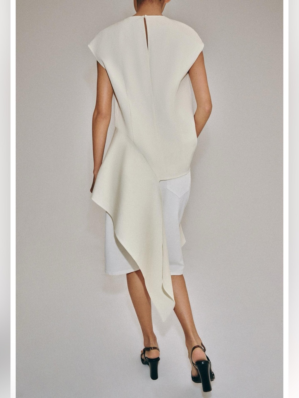 ZARA ZW COLLECTION ASYMMETRIC TOP Size XS - Picture 6 of 13